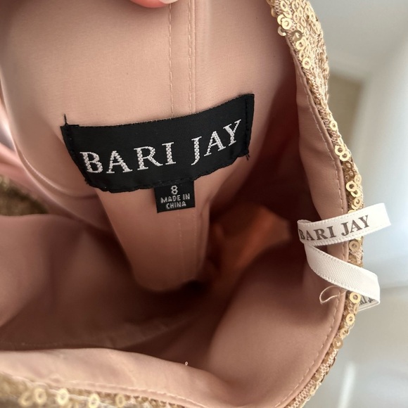 Bari Jay Gold Dress Size 8 - Picture 6 of 6